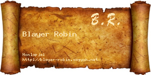 Blayer Robin névjegykártya
